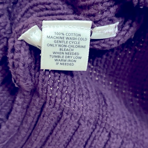 Vivid Purple Size XL Cable Knit Sweater by LOFT - Picture 3 of 4